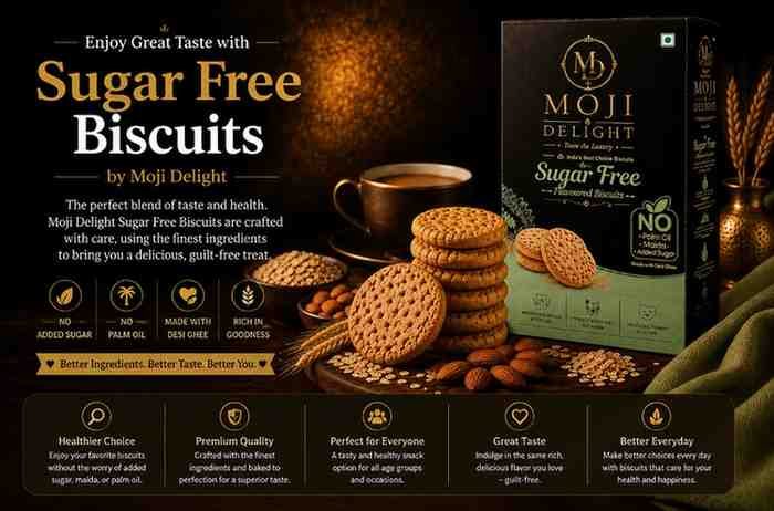 Enjoy Great Taste with Sugar Free Biscuits | Moji Delight