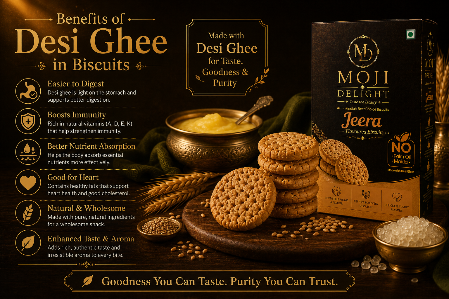 Benefits of Desi Ghee in Biscuits