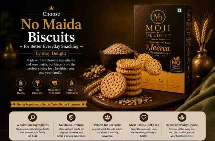 Choose No Maida Biscuits for Better Everyday Snacking | Moji Delight