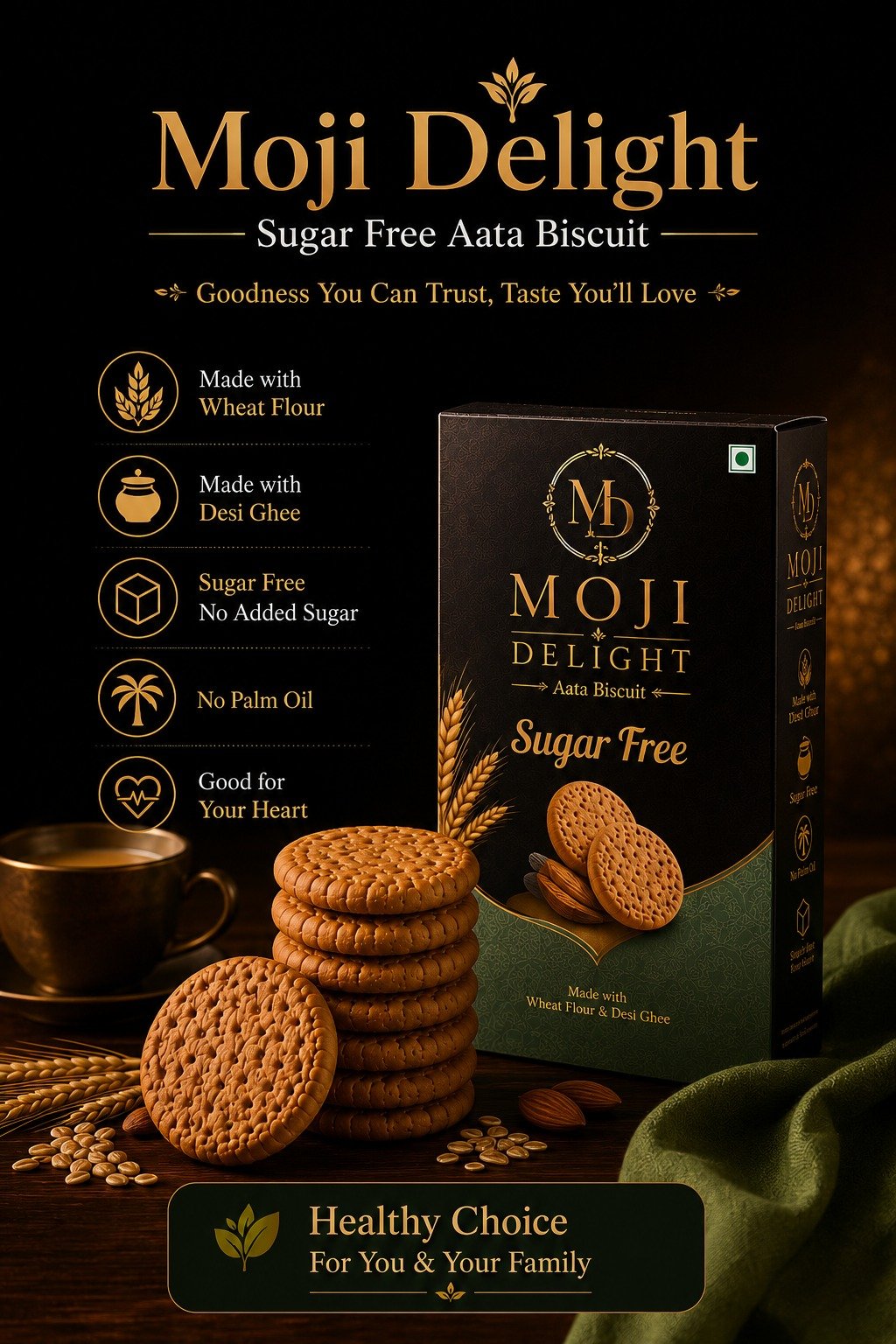 Moji Delight Sugar Free Biscuits